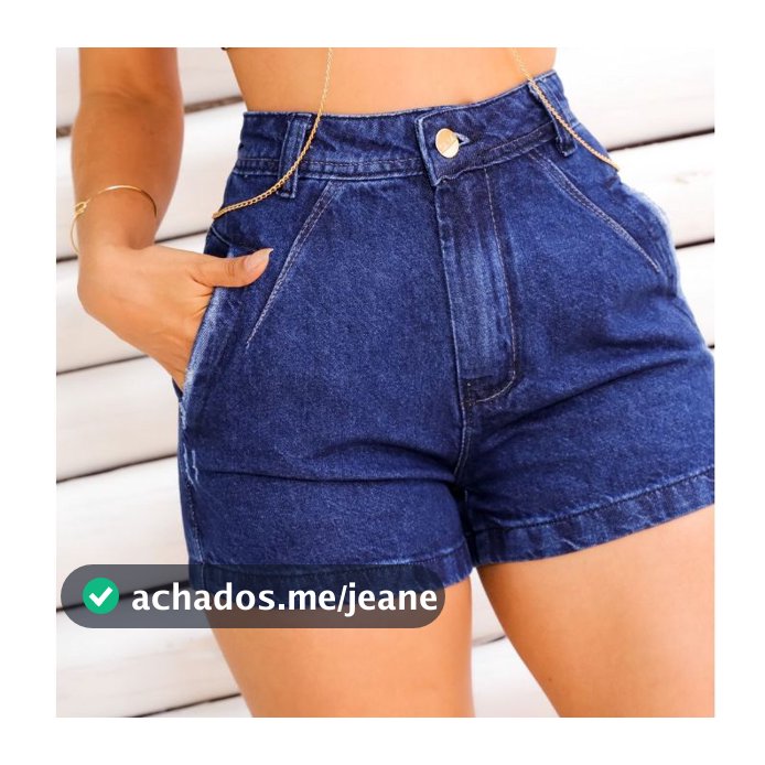 Short Jeans Feminino 100% Cintura Alta Jeans Com Bolsos Short Jeans Claro Jeans Escuro