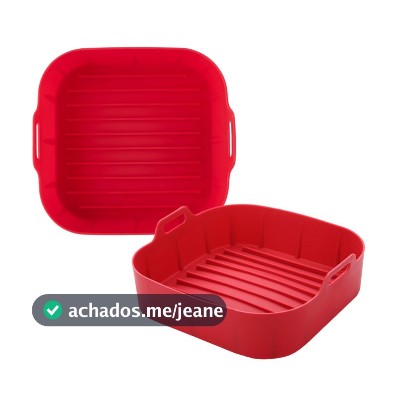 Forma de Silicone 20Cm Para AirFryer Grande Cesto Fritadeira Elétrica Assadeira Air Fryer bandeja