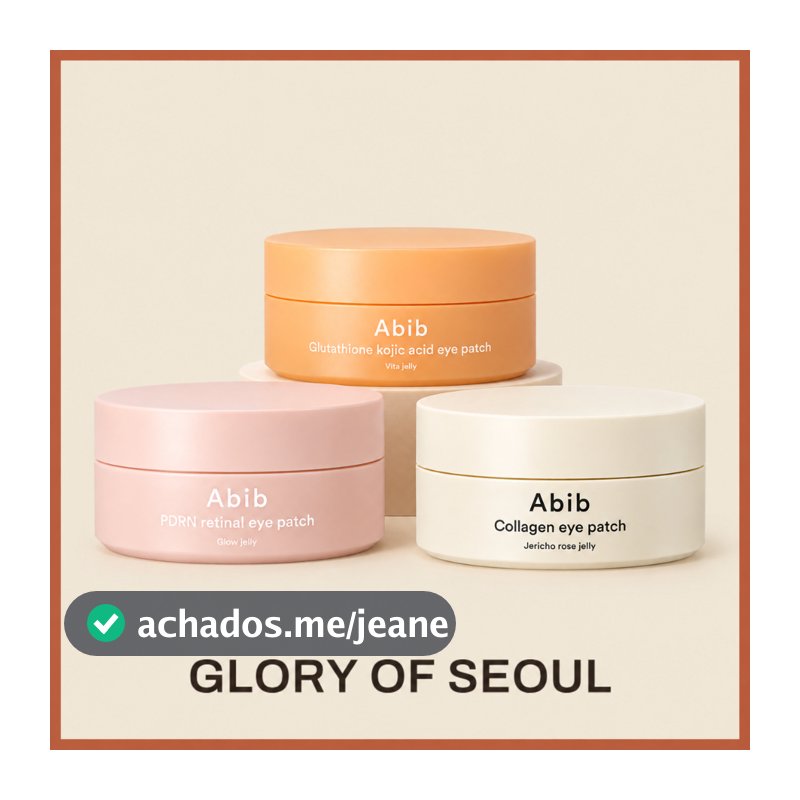 [Novo] Tapa-Olho ABIB , 60 Folhas (3 Tipos) Colágeno Jericho Rose Jelly/PDRN Retinal Glow/Glutatione Ácido Kójico vita