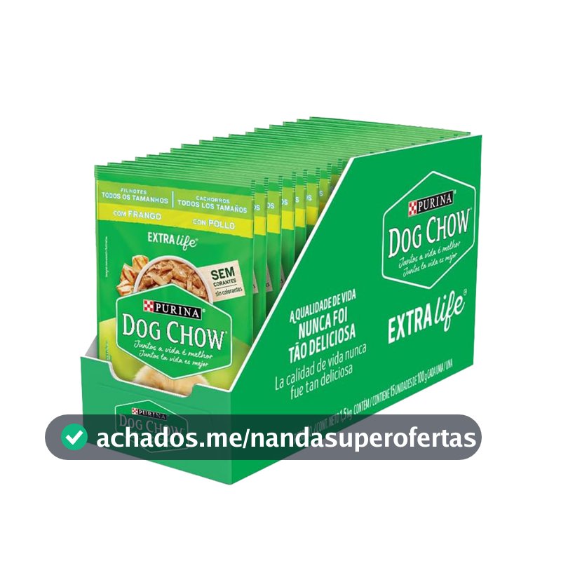 Ração úmida Dog Chow Sabores Variados para Cães 15x100 g