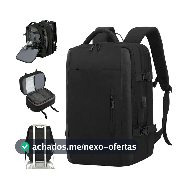 Mochila de Viagem Masculina e Feminina Impermeável e Reforçada com Compartimento para Notebook