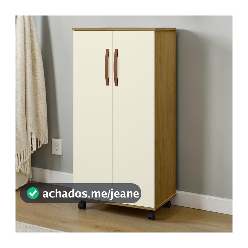 Armário Sapateira Organizador Multiuso Quarto Com Rodízios ou Pés 2 Portas Nara Flex Smart Outlet