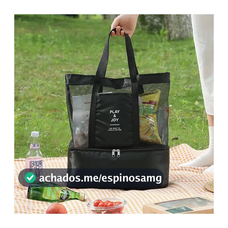 Bolsa De Praia Verão Com Compartimento Térmico Embutido Sacola De Piscina Impermeável Grande Multifuncional