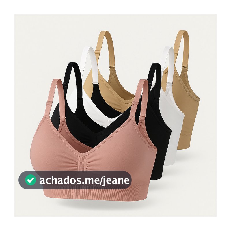 Kit 4 Top Sutiã Com Alça E Fecho Ajustável Leve e liso confortável top com bojo  top feminino