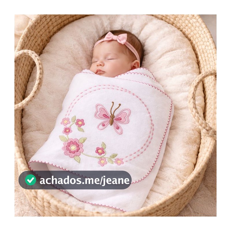 Cueiro Bordado e Flanelado Menina e Menino A Pronta Entrega 100% Algodão - Produto Antialérgico - Maternidade