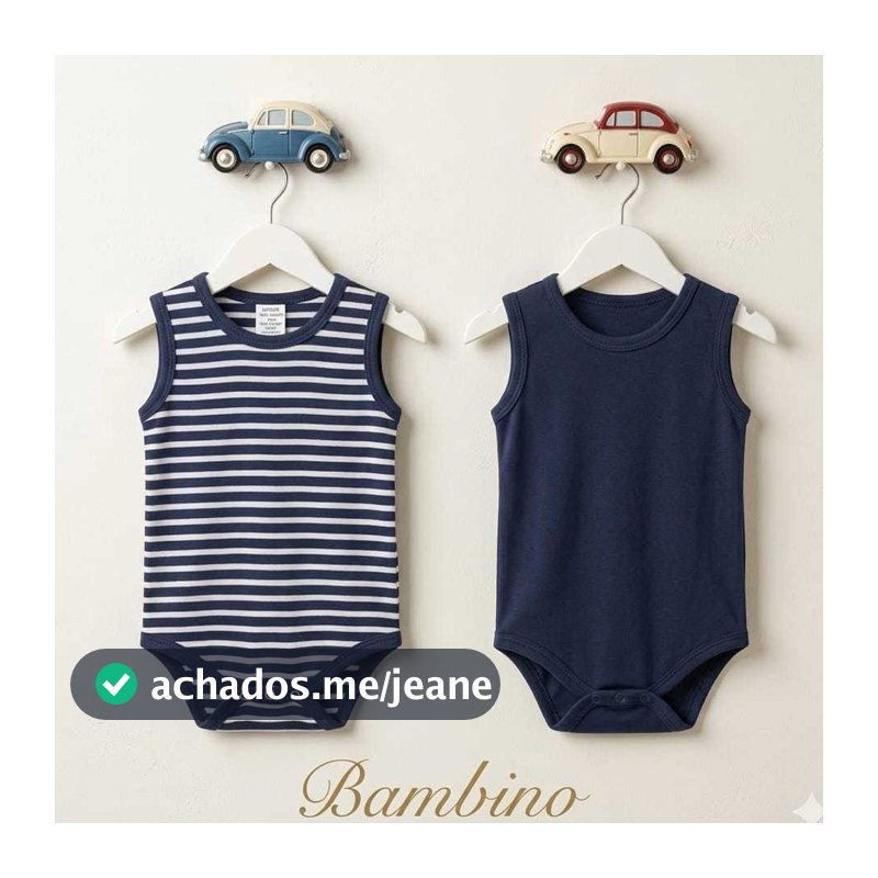 Kit 2 Body bebê menino 2 peças listrado bory bebe menino regata 100% Algodão