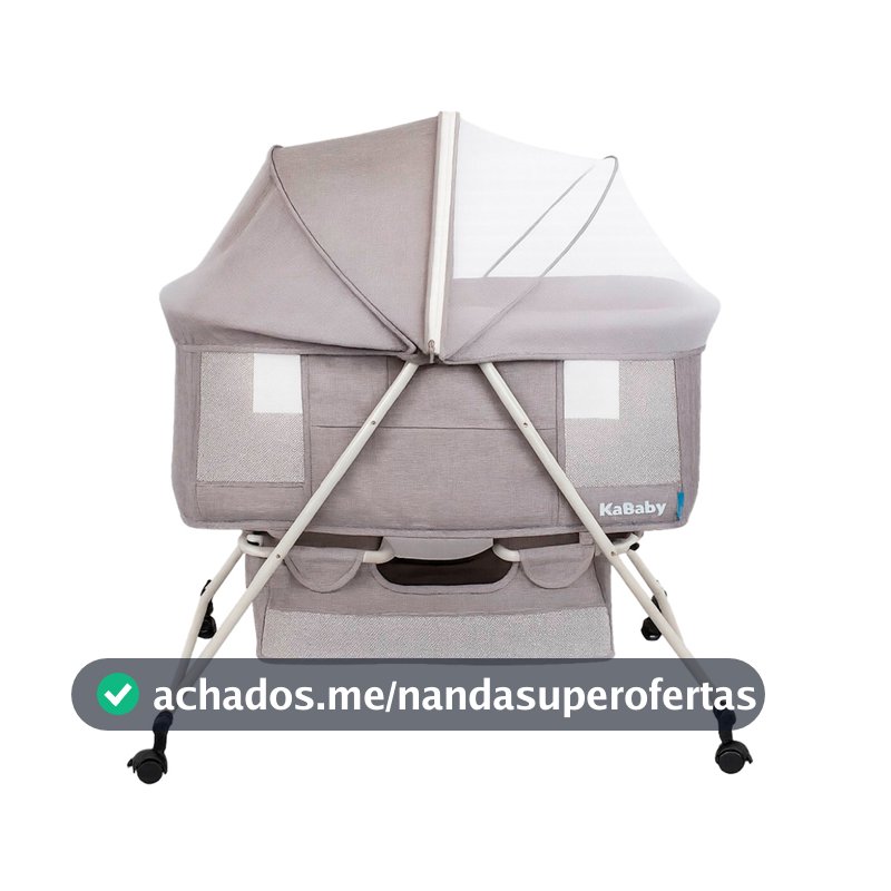 Berço Moisés Compacto e Portátil Com Colchonete, Cesto, Balanço e Mosquiteiro Até 9kg - KaBaby