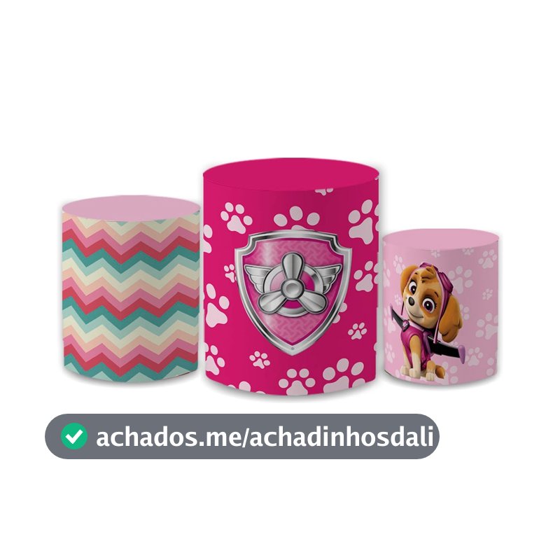 Trio Capa De Cilindro Vest Facil Tema Patrulha Canina 1