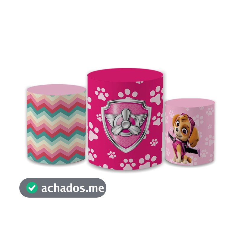 Trio Capa De Cilindro Vest Facil Tema Patrulha Canina 1