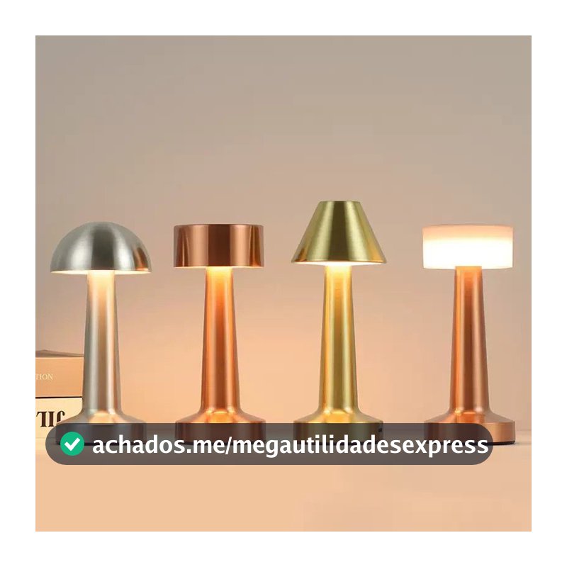 Luminaria Abajur De Mesa LED Bar Café 3 Cores Sensor De Toque Recarregável Jantar Lâmpada Decorativa