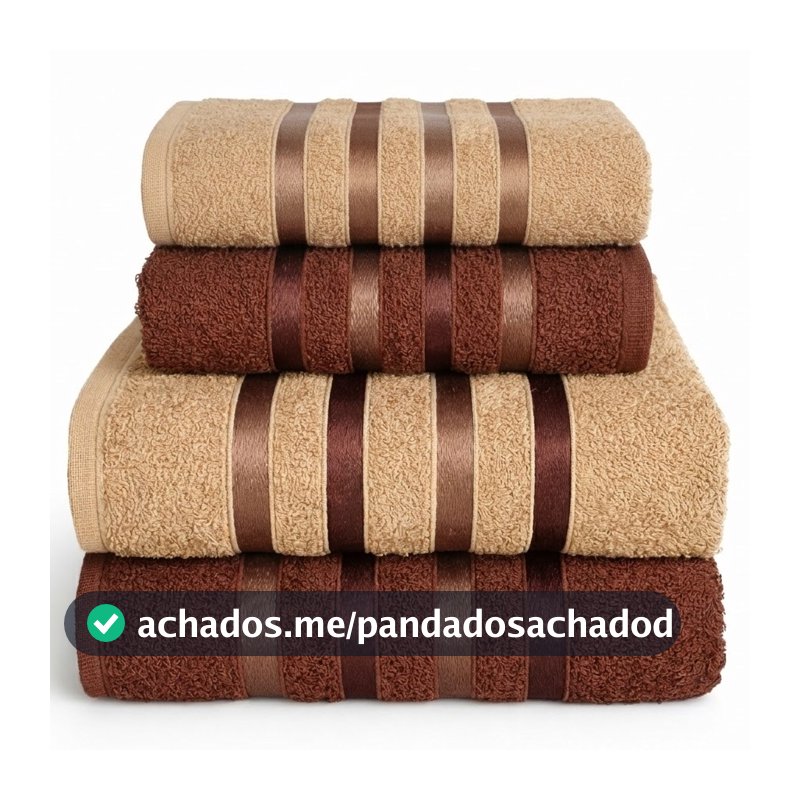 Jogo 4 Toalhas 2 Banho 2 Rosto 100% Algodão - 130 x 70 cm