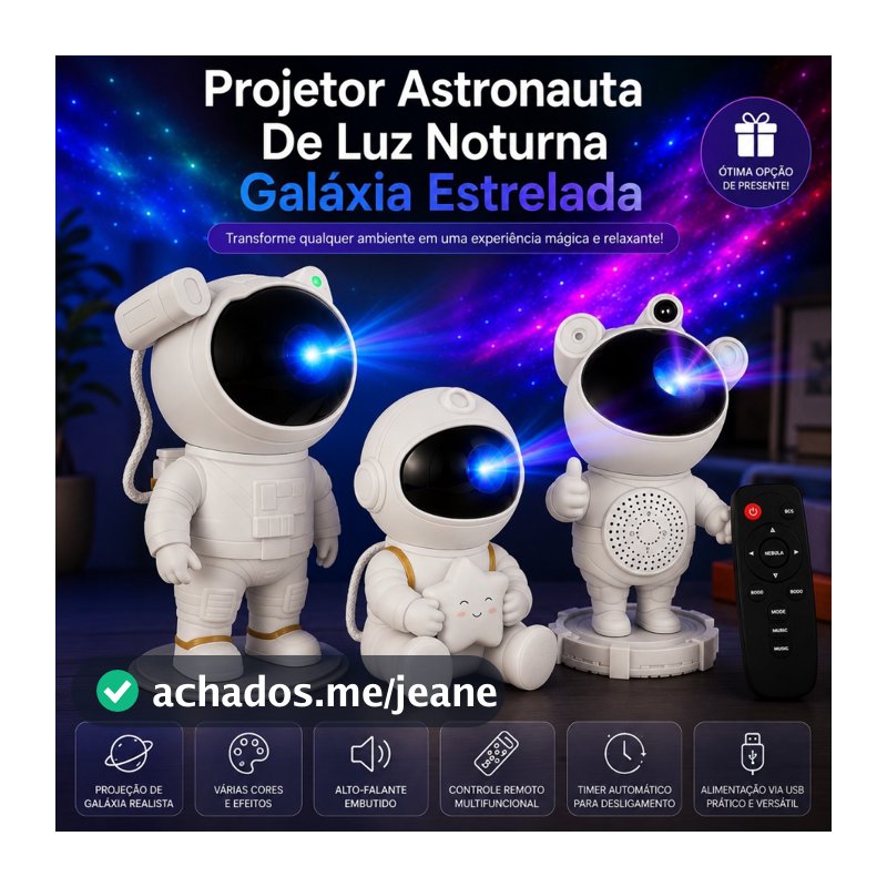 Projetor Astronauta De Luz Noturna Galáxia Estrelada Projetor De Luz de Teto Nebulosa Com Controle