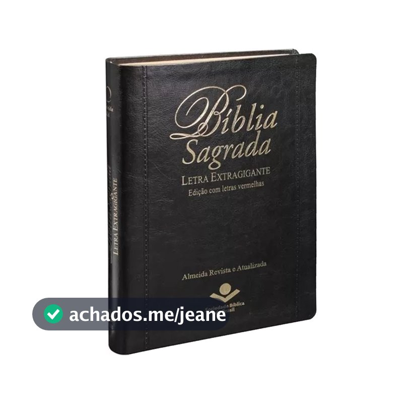 Bíblia Sagrada Letra Extragigante | Capa Luxo Preta Almeida Revista E Atualizada Com Índice