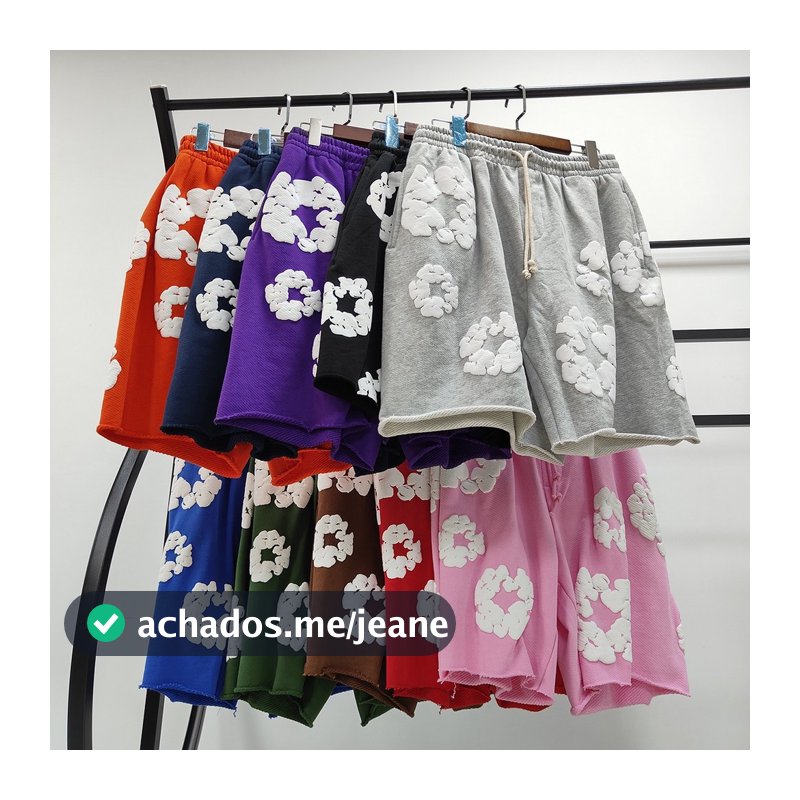 Alta qualidade Heavy DENIMTEARS Kapok Shorts de algodão puro com estampa completa de espuma jeans lágrimas calças cortad