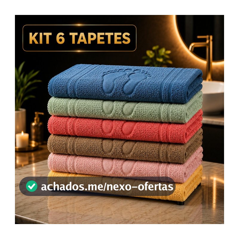 Kit com 3 ou 6 Tapete Piso Premium Toalhinha Para Banheiro Pezinho