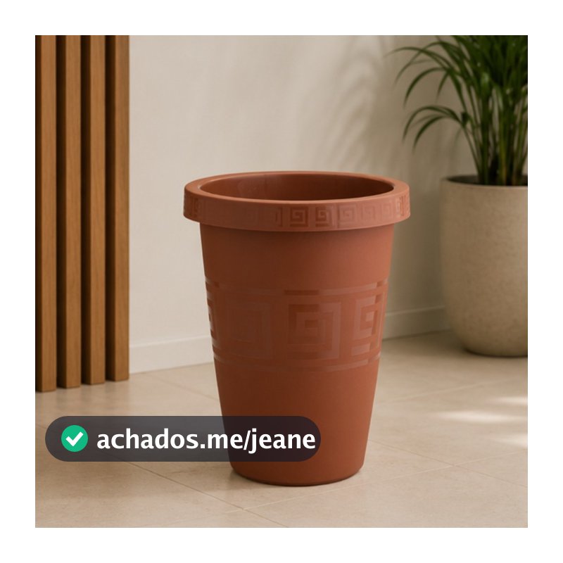 Kit 6 Vaso Redondo Grego 32 L em Plástico para Flores Plantas Jardim Quintal Varanda e Decoração Externa