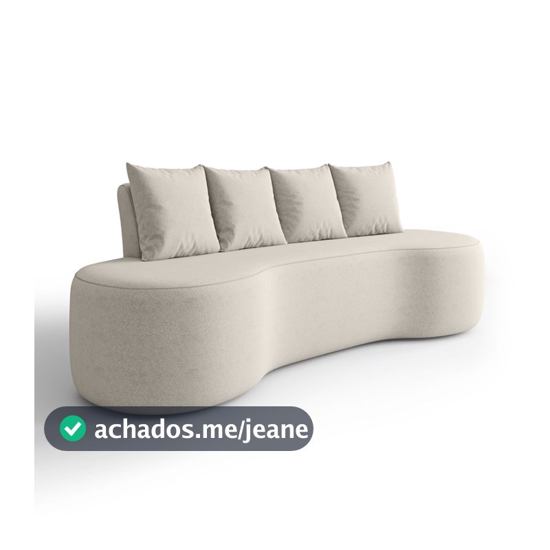 Sofá Orgânico Curvo 2,10m 3 Lugares com Almofadas Ibiza Bexs