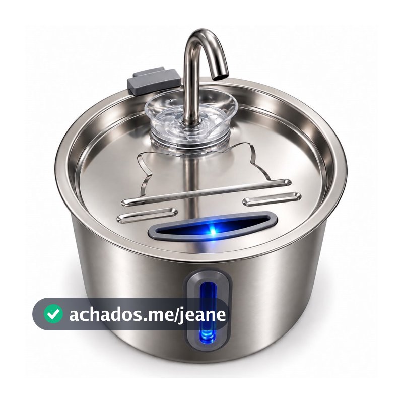 Aço Inoxidável Fonte para Gatos com Filtro Dispensador de água para Cães Bebedouro Gato Automático Super Silencioso
