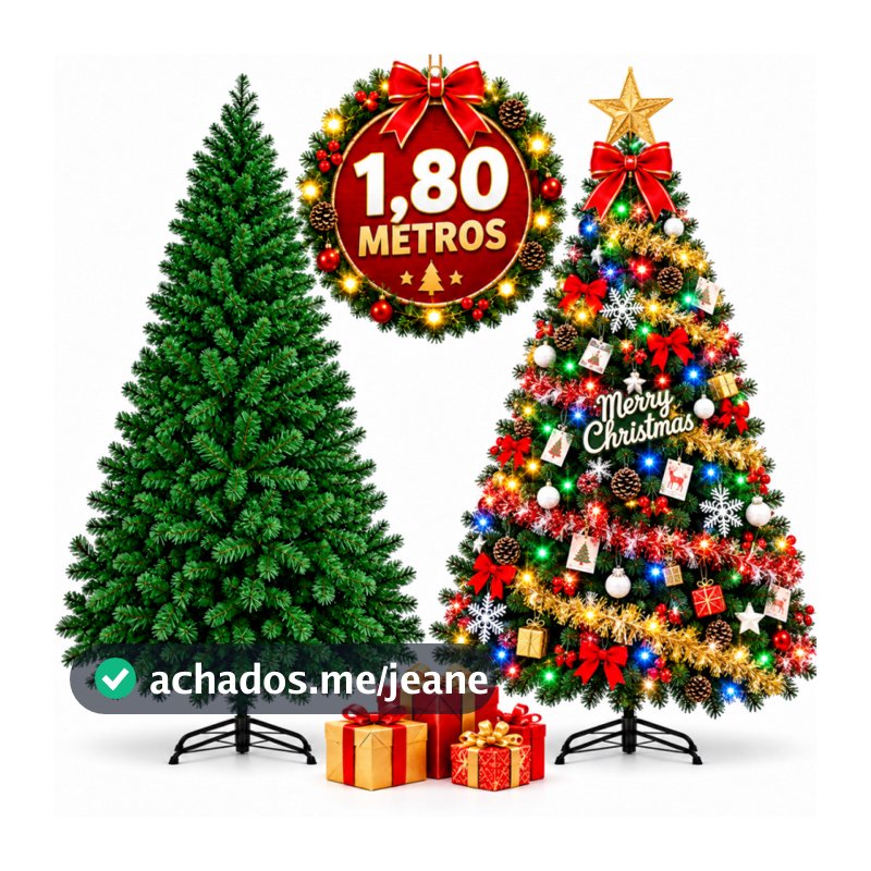 Árvore de Natal 1,80m  1500 Galhos Pinheiro Artificial Verde Tradicional Decoração Natalina Para Sala