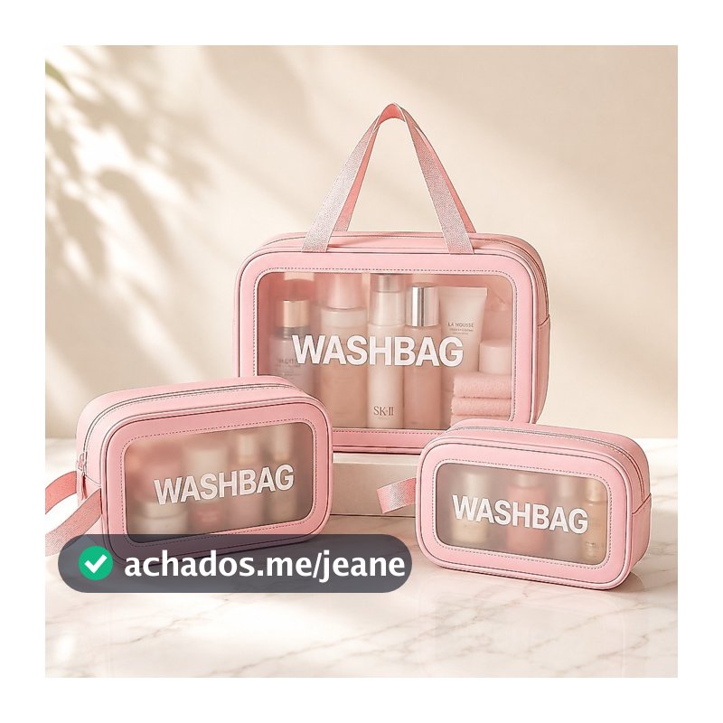 Kit 3 Necessaires Impermeáveis Organizadoras para Viagem e Maquiagem MC04