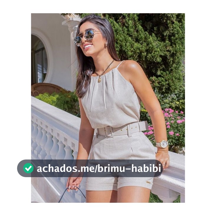 Conjunto Feminino  linho Blusa e shorts mais cinto