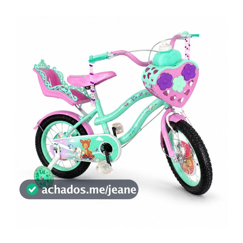 Bicicleta Infantil Verde Menina Aro 14 Lovers 1 Led Premium