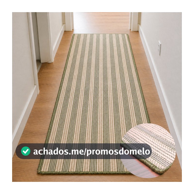 Tapete Passadeira Sisal 3,00x0,50 Antiderrapante Corredor Lavável