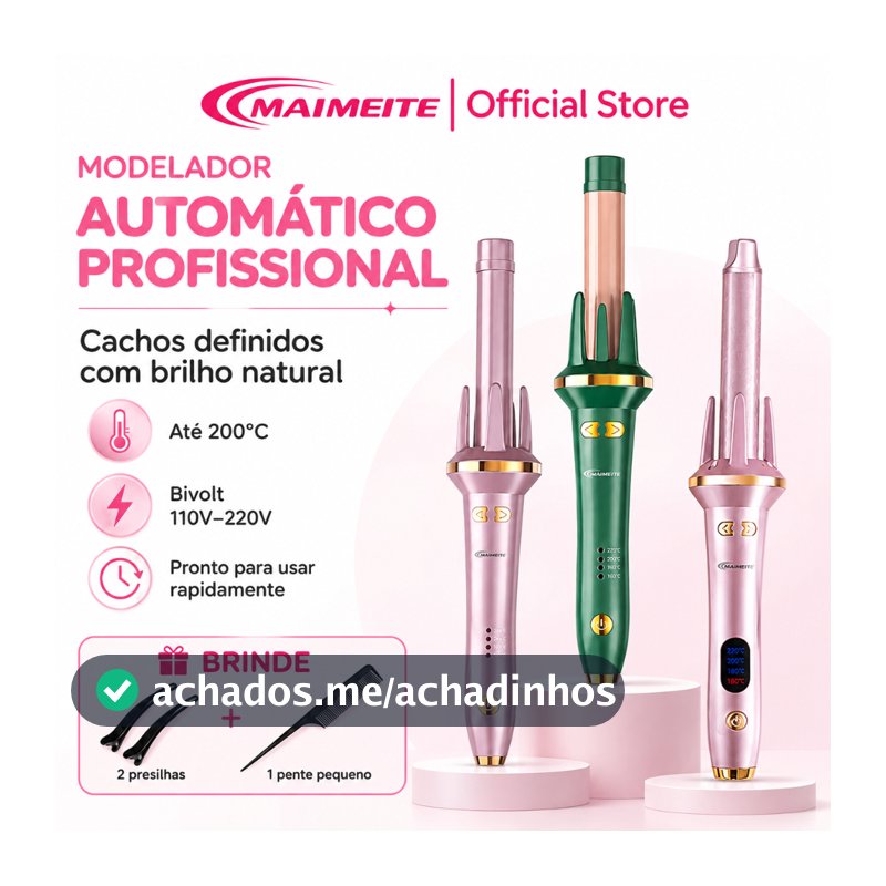 MAIMEITE Modelador de Cachos Ferro De Cacho Cacheador 25mm Rotação Automática Bivolt Rápido Cachos Cabo Giratório 360°