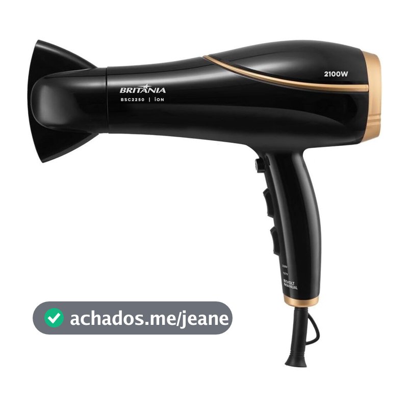 Secador de Cabelos Britania Bsc2250 2100W Preto Bivolt