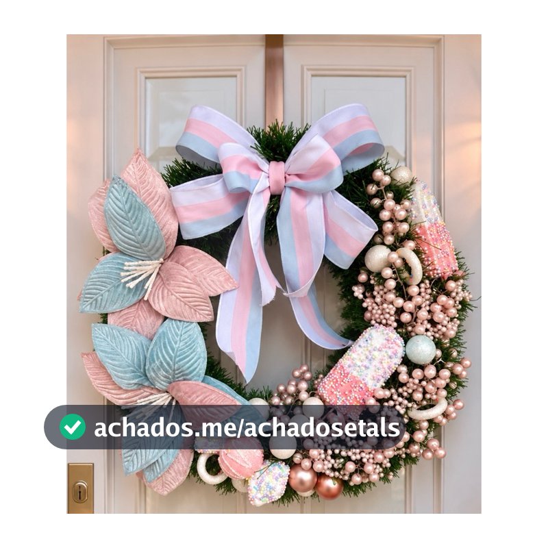 Guirlanda de Natal Candy Colors 40 cm com Lamparina LED | Luxo