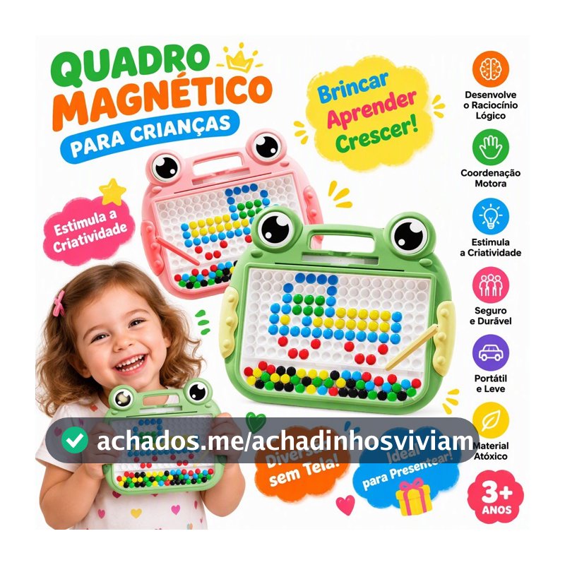 Lousa Mágica Caneta Magnética Prancheta Infantil Educativo Autismo Cartelas Desenho