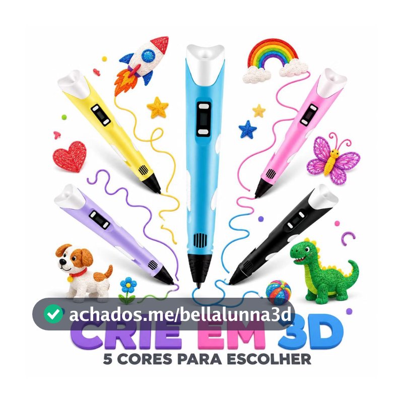 Caneta Impressora 3D LCD PLA 1,75mm Infantil Desenho 3D Brinquedo Criativo DIY Presente Aniversário Criança