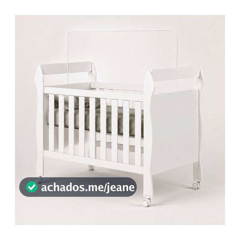 Berço Americano Soninho Vira Mini Cama Branco Rodízios Design Moderno Compacto Quartos Infantil Colchão Incluso - AV