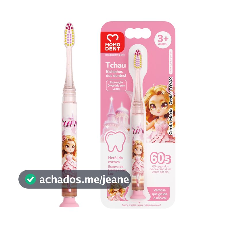 MOMO Escova de dentes luminosa infantil 60 segundos lanterna de cronometragem 3 anos e acima ventosa em pé