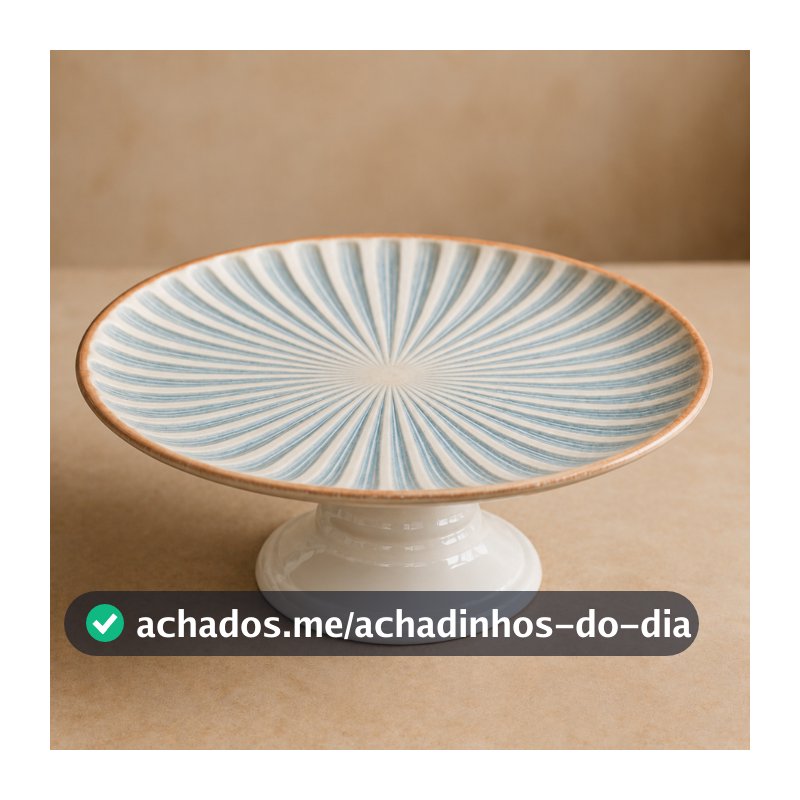 Boleira De Cerâmica Decorativa Em Listas Para Bolos E Doces