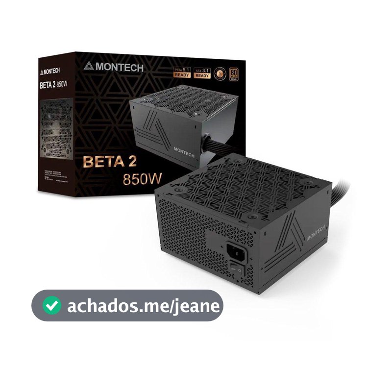 Fonte Montech Beta 2, 850W, Preto - BETA2850W