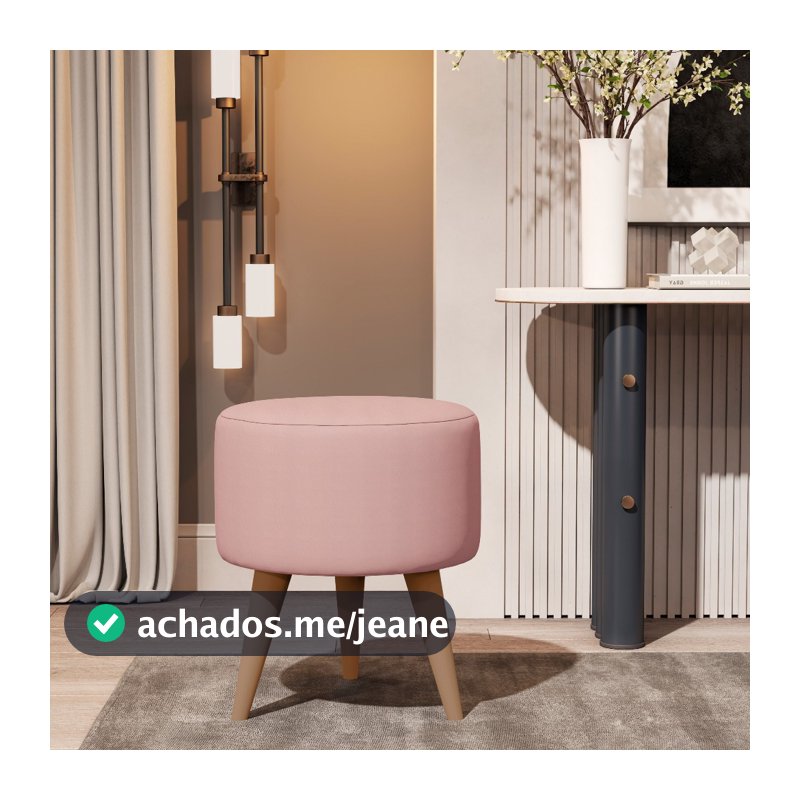 Puff Redondo Estofado 30x30 Banqueta Para Apoio Dos Pés Decorativa