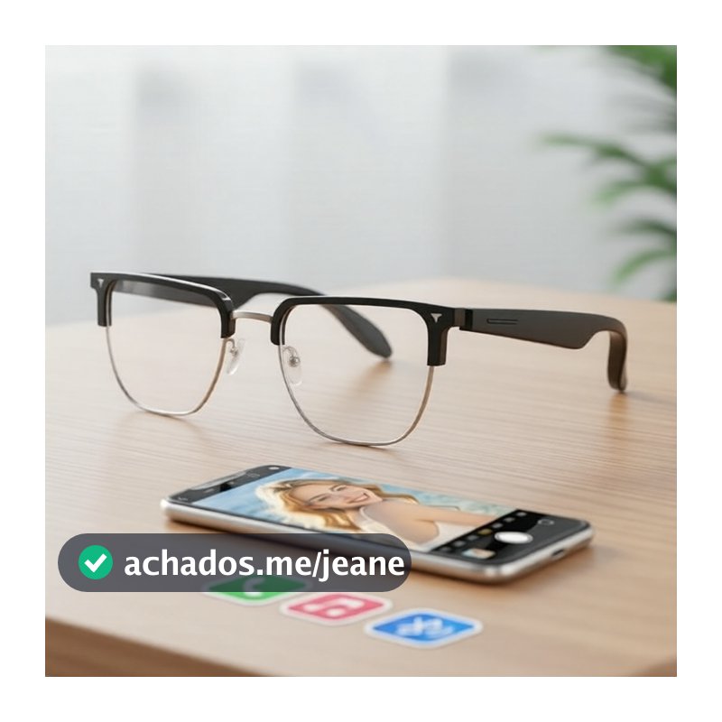 Óculos Inteligentes com IA, Bluetooth, Música, Câmera Remota, Assistente de Voz, Bateria de 150mA, Para Homens e