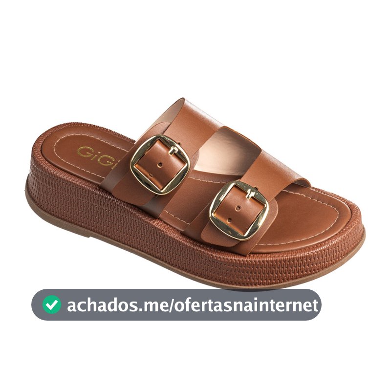 Sandália Feminina Papete Anabela Flatform Casual Fivelas Laterais Sola Tressê Confortável GiGiL