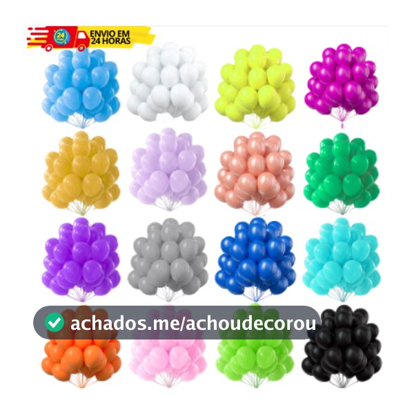10 Unidades Balão Bexiga Latex 7 Polegadas Para Festas e Eventos