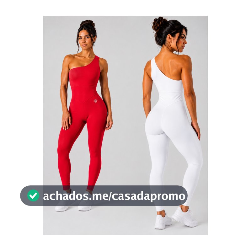 Macacão Feminino Longo Uma Alça  Zero Transparência Compressão Alta Elasticidade Academia