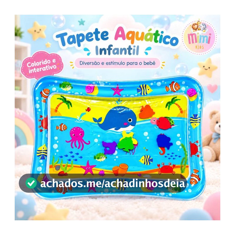 Tapete Infantil Bebê Inflável Água Atividades Sensorial Almofada Menino e Menina