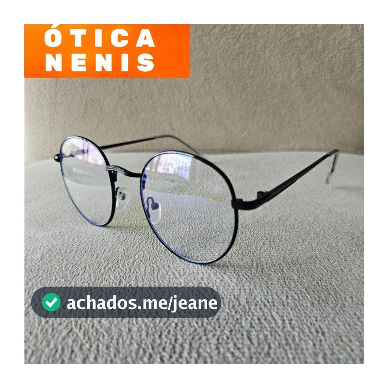 Armação para óculos feminina ou masculina redonda unissex haste metal serve feminino masculino 8729