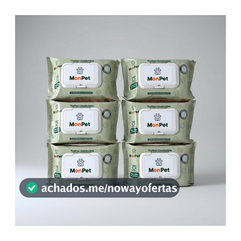 Toalha Lenço Umedecido Para Caes E Gatos Pet 6 Pacotes C/ 50