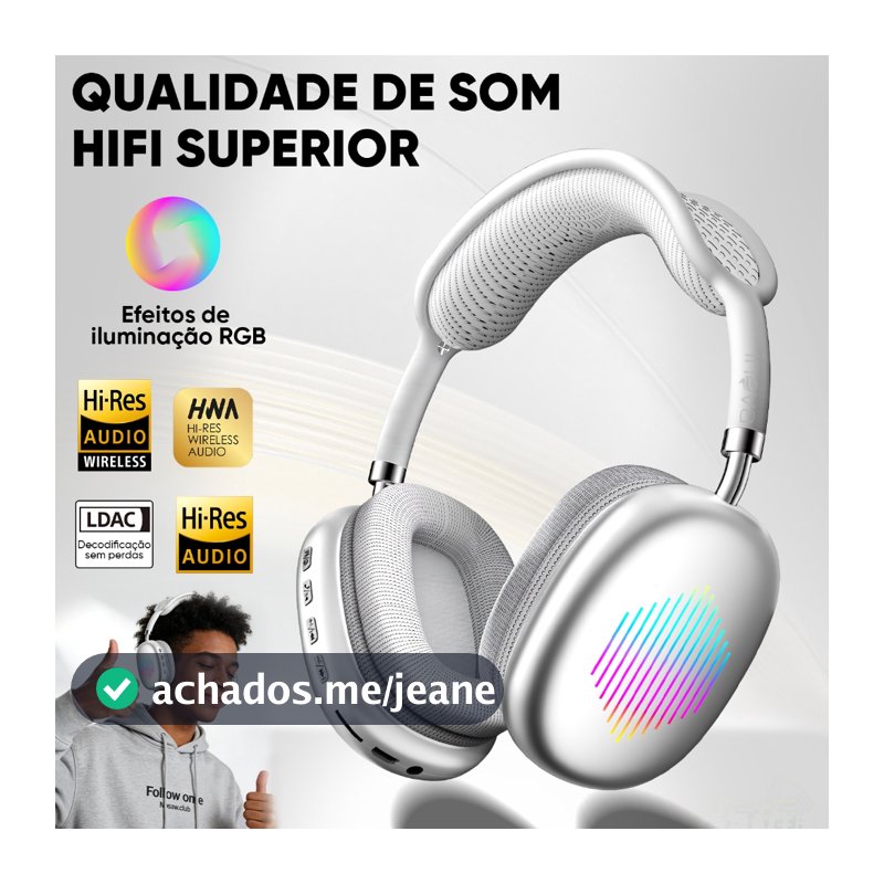 INOVA fone de ouvido bluetooth sem fio Com efeitos de iluminação headset com microfone Cancelamento De Ruído Confortável
