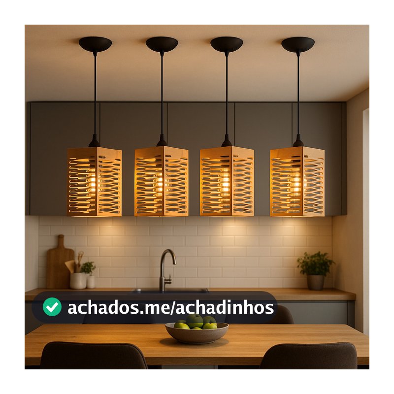 Kit 4 Luminárias Pendentes De Teto Estilo Moderno Área Gourmet