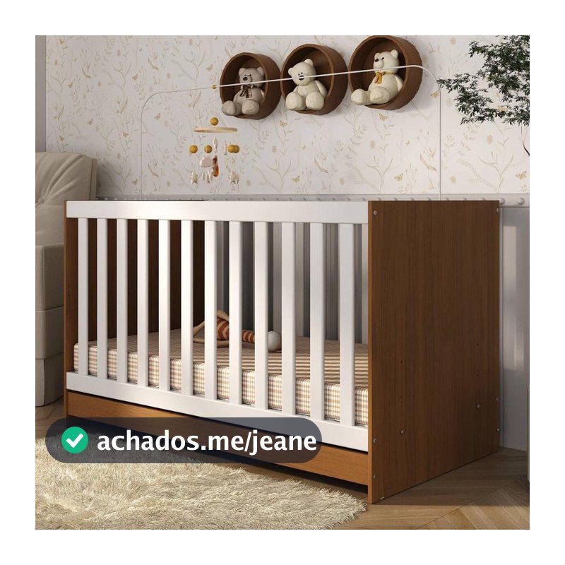 Berço 3 em 1 para Colchão 130 x 60cm Doce de Leite Multimóveis MP0527R