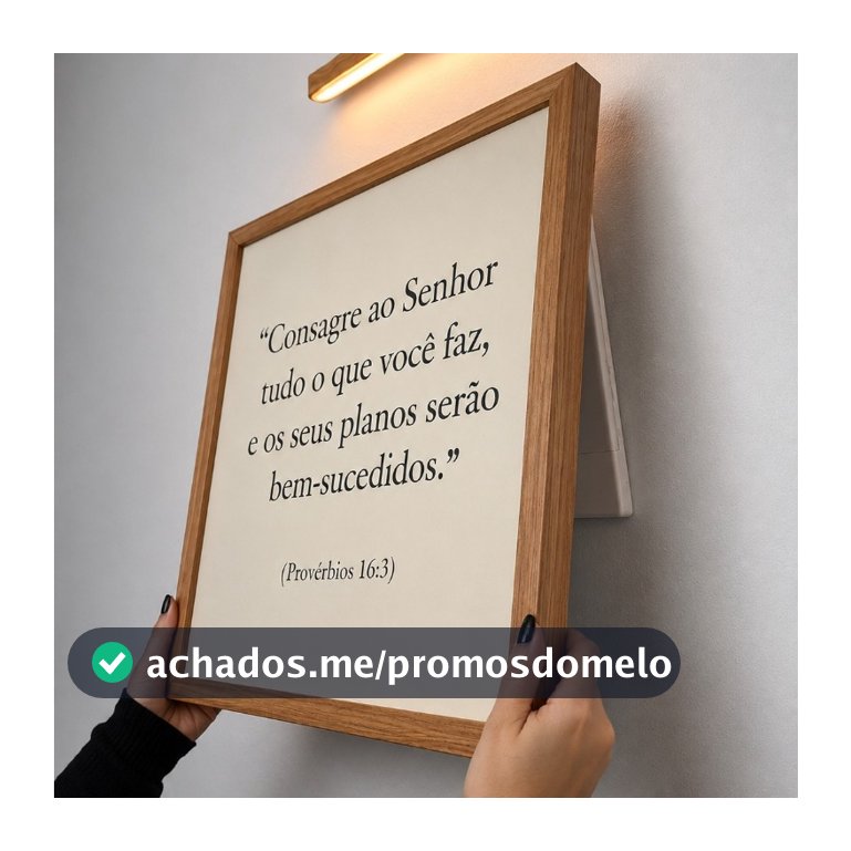 Quadro decorativo cobre caixa de luz com moldura 43x43 Resinado CONSAGRE AO SENHOR Provérbio 16:3  decoração\quarto\sala