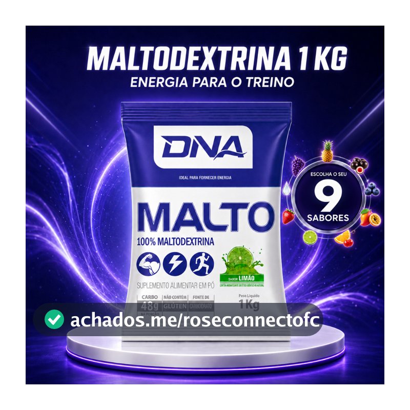 Maltodextrina 1kg 100% Malto Pré e Pós Treino Energia Carboidrato Sem Glúten | DNA Suplemento