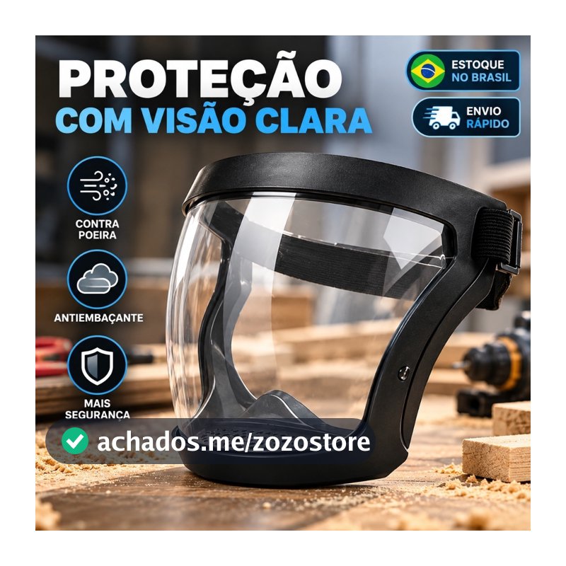 Máscara Facial Transparente Antiembaçante Viseira de Proteção Facial Face Shield Multifuncional